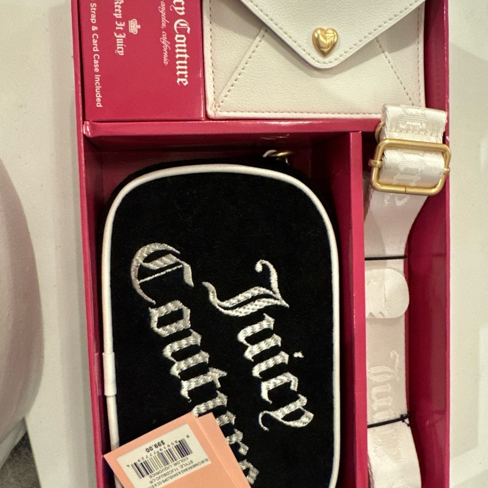 Juicy Couture Pink and White Logo Clutch